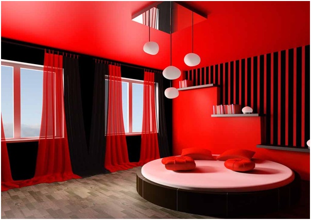 Dekorasi Kamar Tidur Rumah Minimalis  Warna  Merah  Desain 