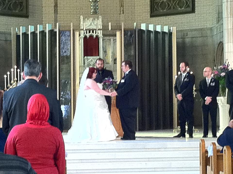 quilt wedding altar