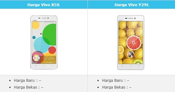 Daftar Harga Smartphone/ HP Vivo Terbaru Tahun 2017 All Type