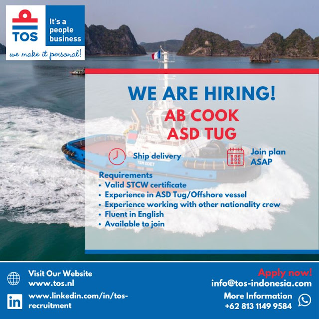 Apply for Ship Crew TOS Indonesia Join April 2024