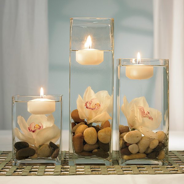 Table decoration Ideas Use of fire and water element can create a wow