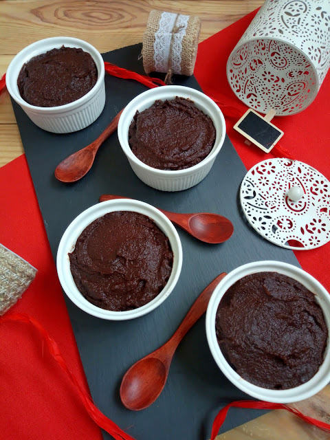 Mousse de calabaza y chocolate. Receta fit, saludable, fitness, vegana, sencilla, rápida, fácil, sin horno, postre, verano, otoño, cuca