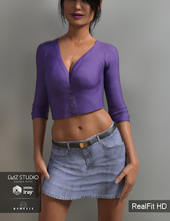 JeanZ Skirt Outfit for Genesis 3 Female(s)