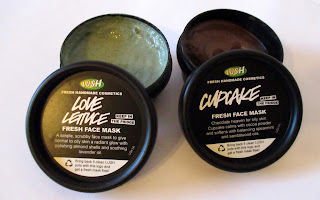 The Love Lettuce and Cupcake face masks from Lush