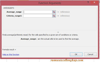 fungsi argumen rumus averageifs