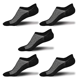 Men's No Show Socks | Pack of 5 Pairs Cotton Socks,Non-Slip Cotton Socks,Low Cut Invisible Socks