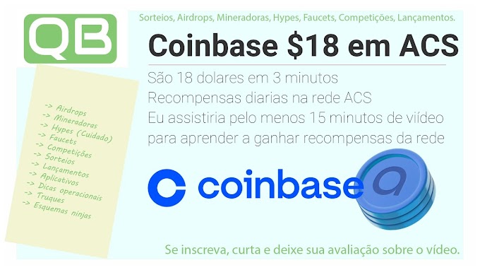 CanalQb - Airdrop Access Protocol ACS $18 na Exchange Coinbase 