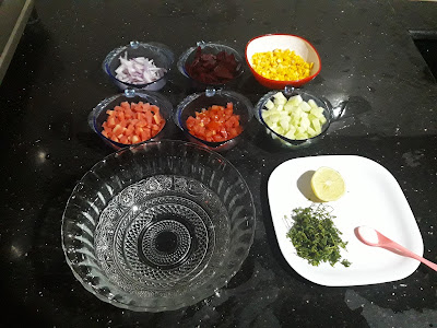 Ingredients for tangy corn salad