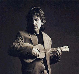 George Harrison with ukulele