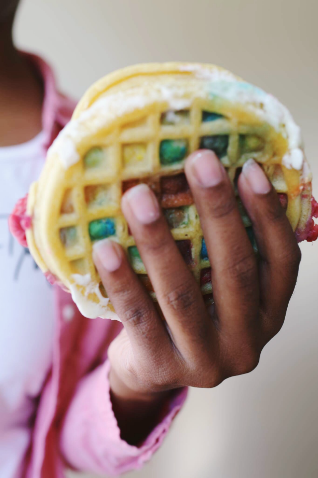 Raspberry Eggo Waffle Smores