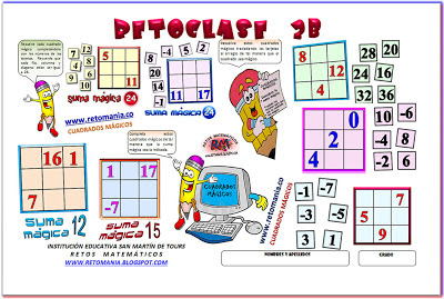 Retos Matemáticos, Desafíos Matemáticos, Problemas de lógica, Problemas para pensar, Cuadrados Mágicos, Retos Matemáticos con Solución