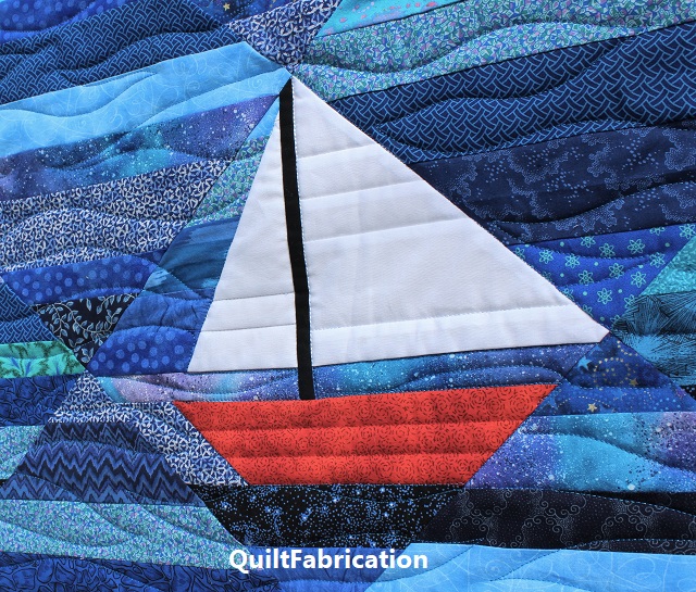 improv string sailboat by QuiltFabrication