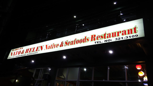 location signage of Nato & Helen Native & Seafoods Restaurant