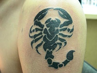 Dark Scorpio Zodiac Tribal Tattoos Desaign On Arm