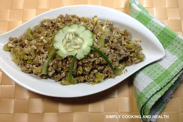 Luffa stir-fry with minced beef