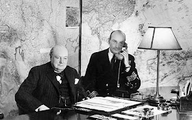 Winston Churchill in the Map Room