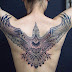 Incredible Black Eagle Bird Tattoo Women Back