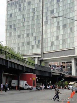 High Line park seen from below in NYC