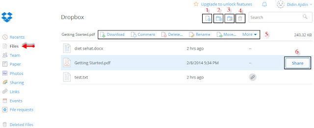 operasi file di dropbox