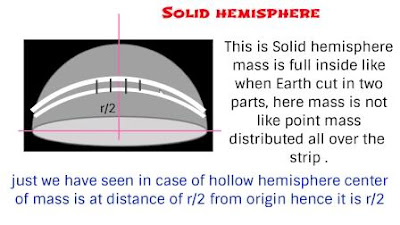 center of mass physics,center of mass solid hemisphere