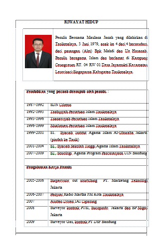 Contoh Curriculum Vitae Skripsi