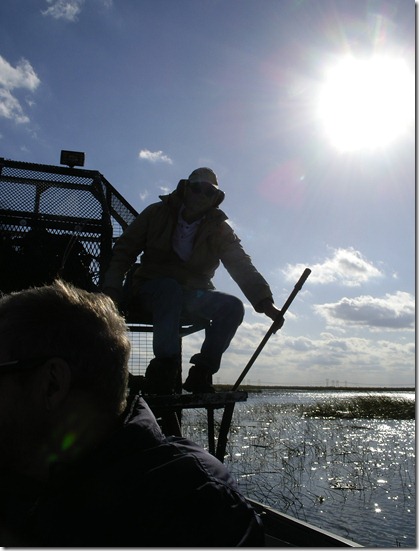 Chuck drives the airboat