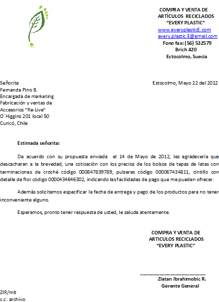 Modelo de carta de oferta de compra de vivienda bianca 