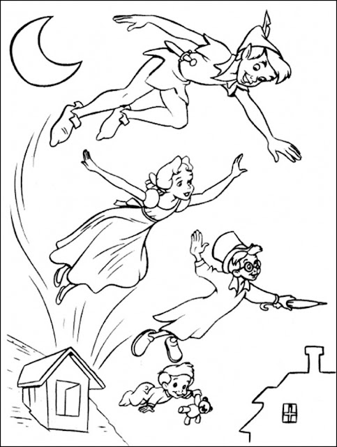  Gambar  mewarna Peter Pan Gambar  Mewarna