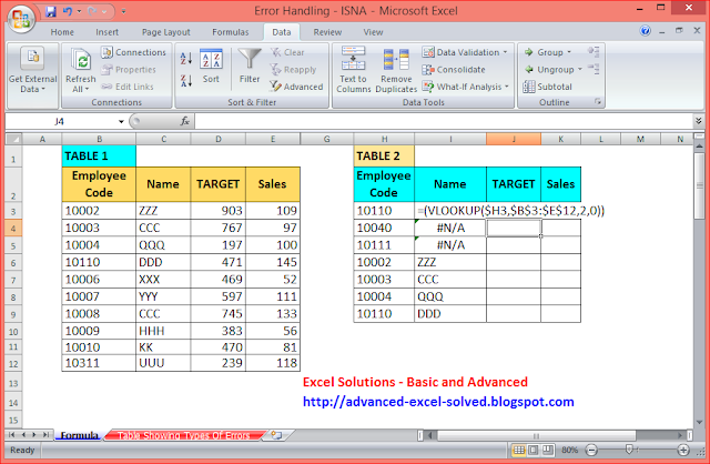 How And Where To Use The Isna Function With If And Vlookup Function Excel Solutions Basic And Advanced