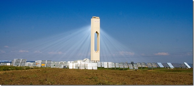 solar power tower. ps10 solar power tower.