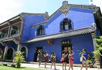 True blue: The Cheong Fatt Tze Mansion in Penang. The historical structure was also featured as the title picture for the Lonely Planet list.
