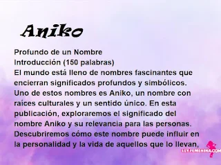 significado del nombre Aniko