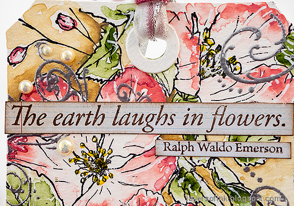 Layers of ink - Wild Rose Watercolor Tag Tutorial by Anna-Karin Evaldsson.