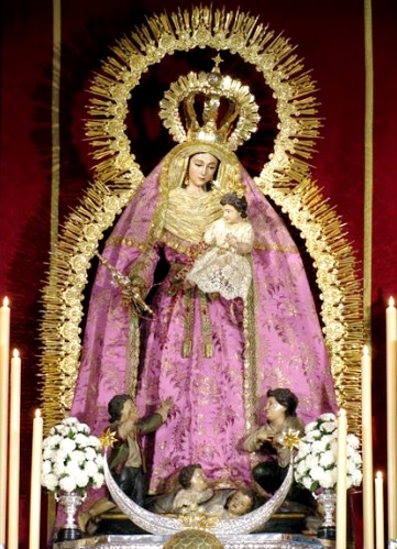 Imagen de la Virgen de los Desamparados con el niño Jesús