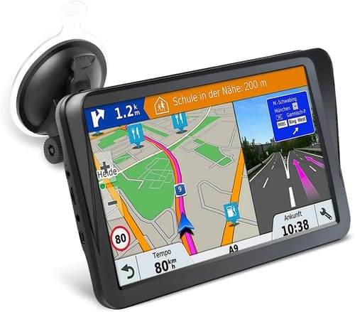 LONGRUF HD Display with Sun Visor Car GPS Navigation