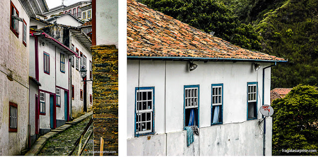 Casarões históricos em Ouro Preto, Minas Gerais