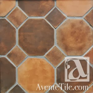 Arabesque Octagon and Dot Spanish Paver Handmade Cement Tile
