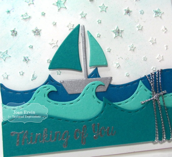 card features the cute Little Bits - Sailboat die the sailboat 