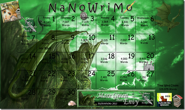 NaNoWriMo 2013 Calendar