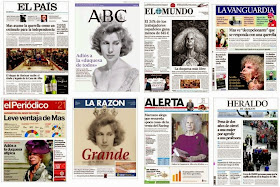 Portadas de la prensa española del 21 de noviembre de 2014