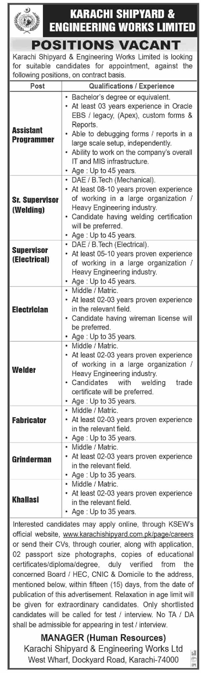 Latest KSEW Jobs