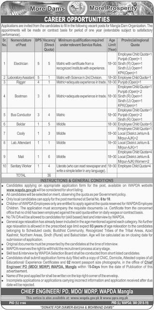  WAPDA New Jobs 2019 Water & Power Development Authority | Latest New Advertisement