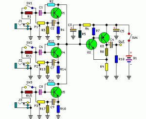 3 channel audio mixer