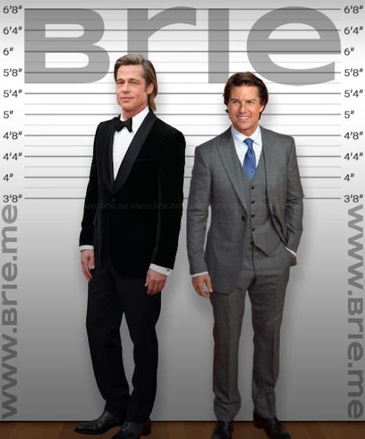 Brad Pitt height comparison with Tom Cruise