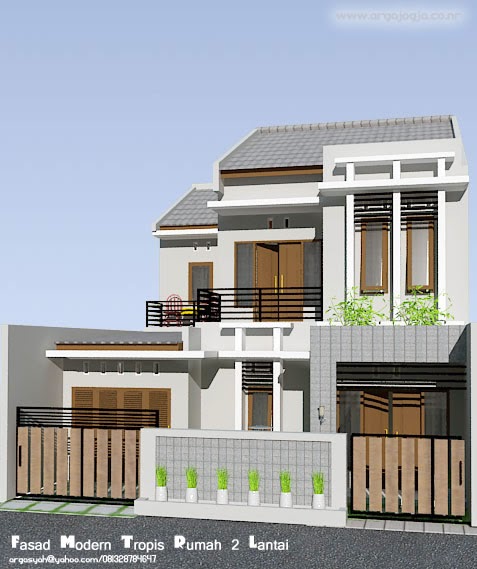 Desain Fasad Rumah  2  Lantai  Modern  Tropis Blognya Wong 
