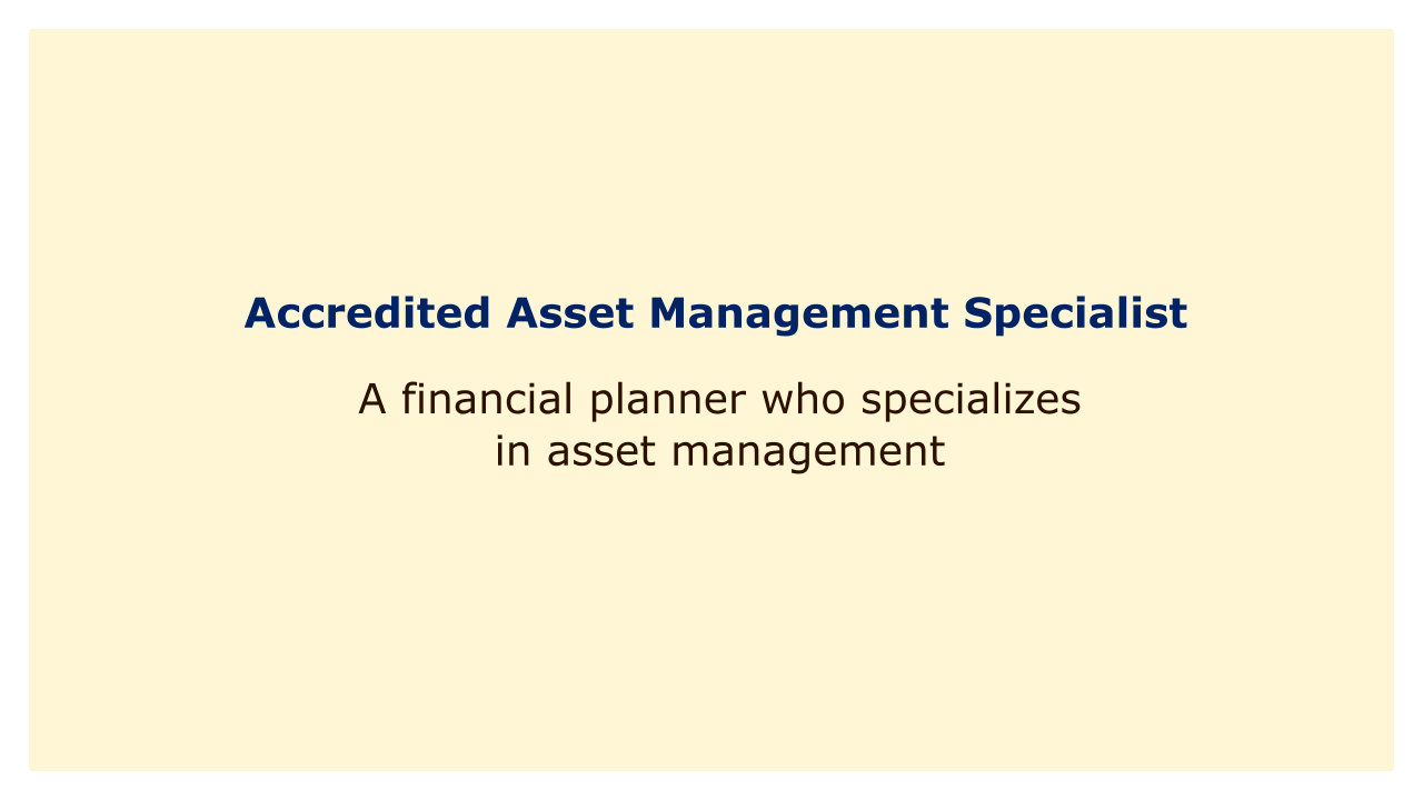 A financial planner who specializes in asset management.