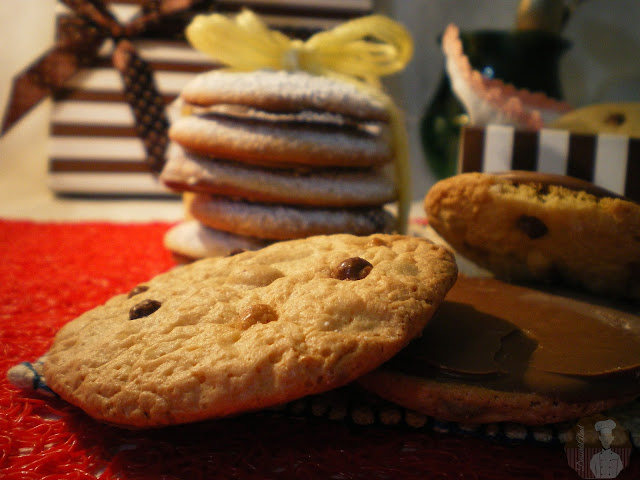 Galletas de crema de cacahuete con chocolate