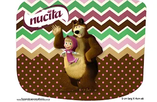 Etiqueta Nucita de Masha y el Oso para imprimir gratis.