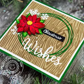 Sunny Studio Stamps: Layered Poinsettia Dies Circle Snowflake Frame Dies Layered Snowflake Frame Dies Christmas Themed Card by Rachel Alvarado
