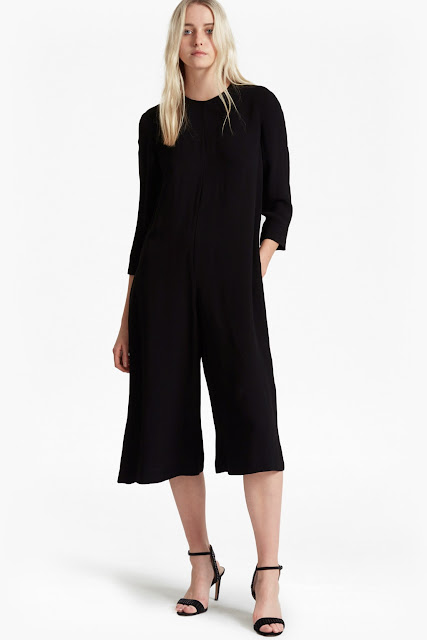 long sleeve cropped jumpsuit, french connection black jumpsuit, 